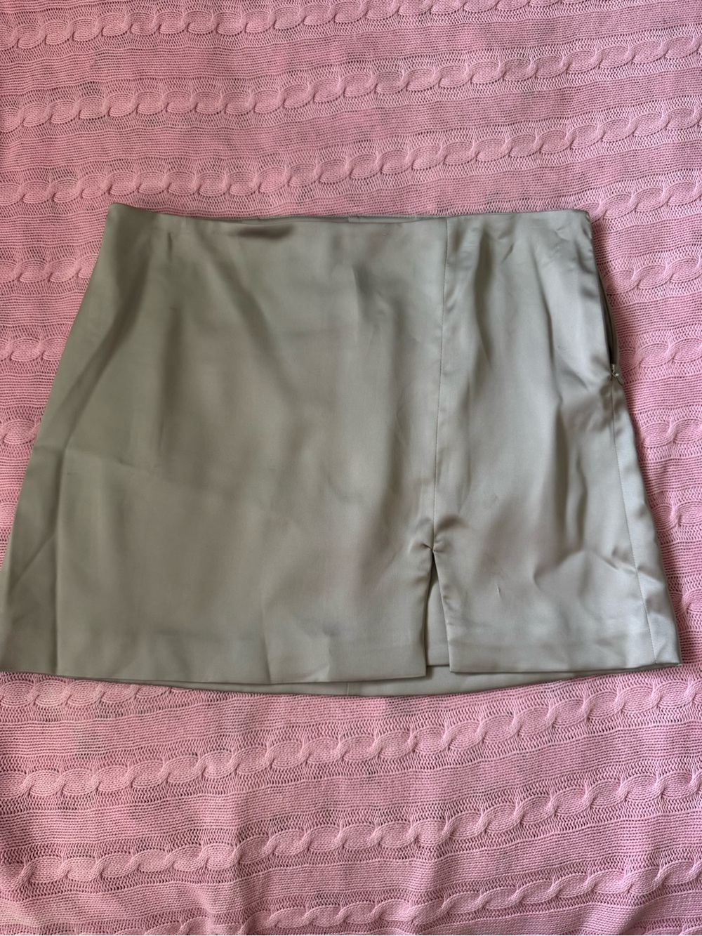 wild fable Silver Mini Skirt with Front Slit